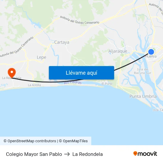 Colegio Mayor San Pablo to La Redondela map