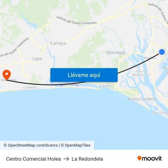 Centro Comercial Holea to La Redondela map