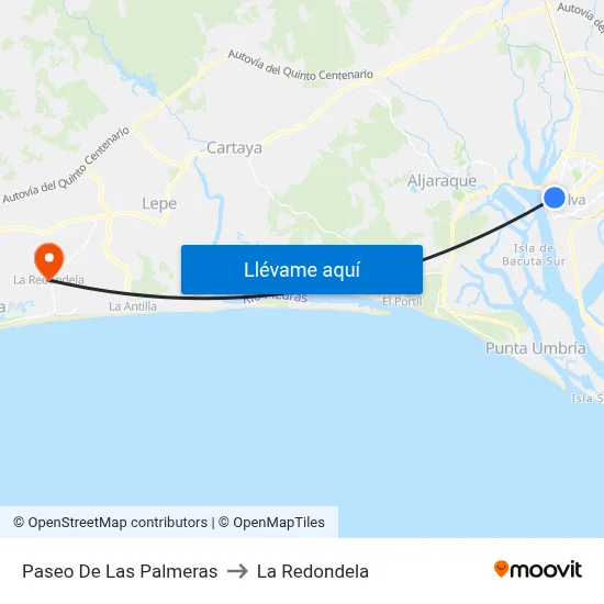 Paseo De Las Palmeras to La Redondela map