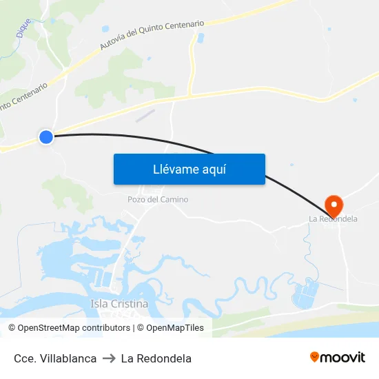Cce. Villablanca to La Redondela map