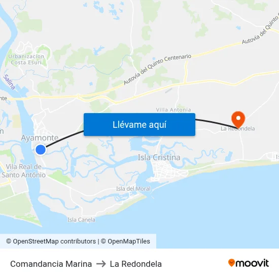 Comandancia Marina to La Redondela map