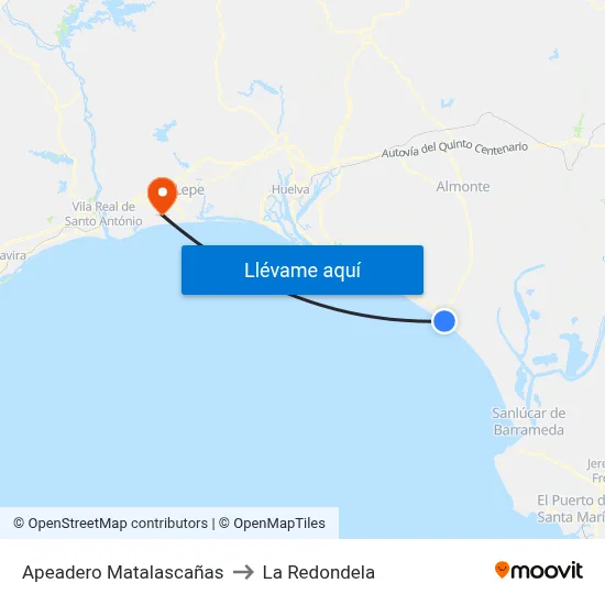 Apeadero Matalascañas to La Redondela map