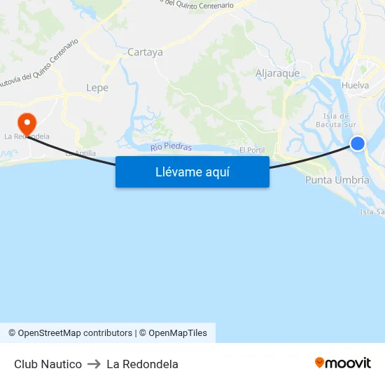 Club Nautico to La Redondela map