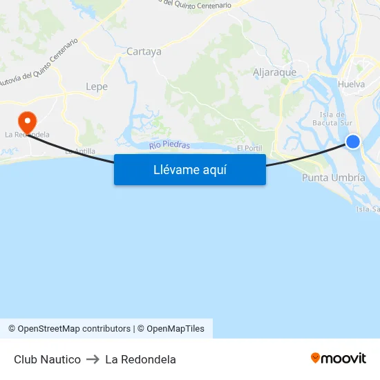 Club Nautico to La Redondela map