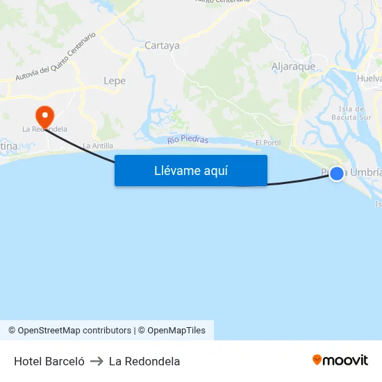 Hotel Barceló to La Redondela map