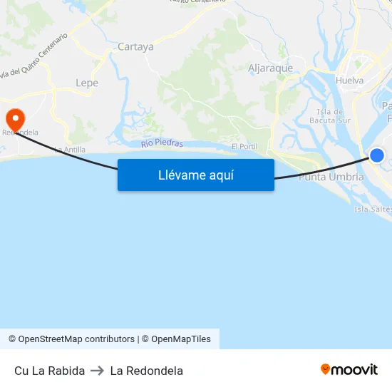 Cu La Rabida to La Redondela map