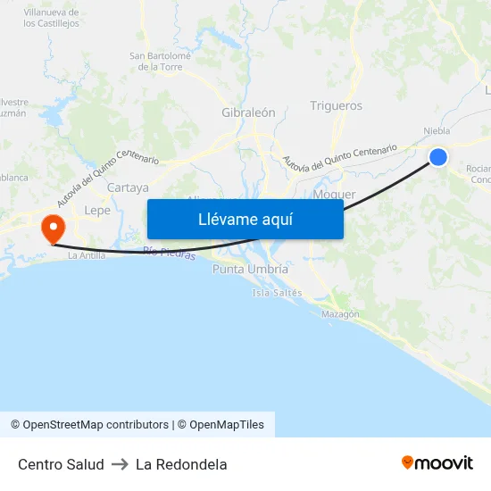 Centro Salud to La Redondela map