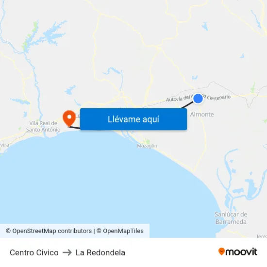 Centro Civico to La Redondela map