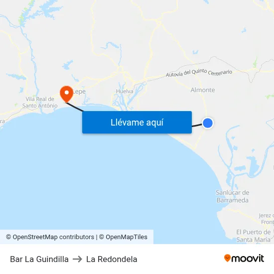 Bar La Guindilla to La Redondela map