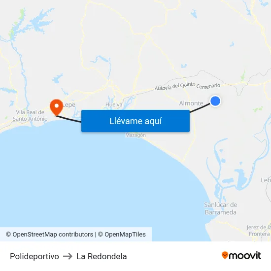 Polideportivo to La Redondela map