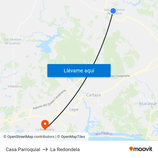 Casa Parroquial to La Redondela map
