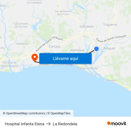 Hospital Infanta Elena to La Redondela map