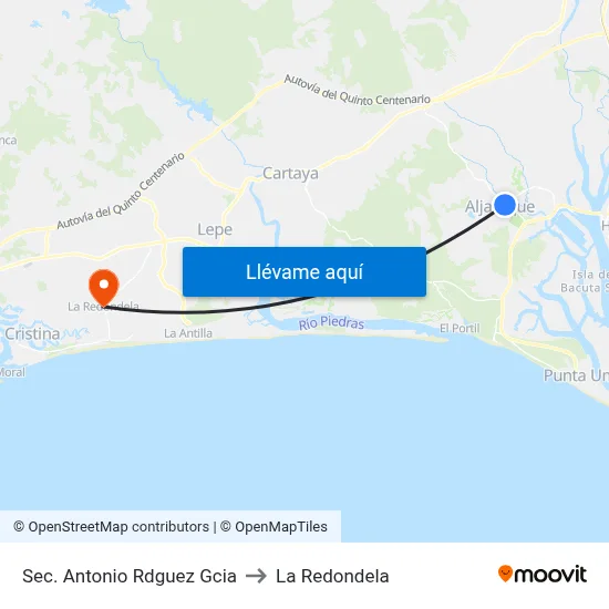 Sec. Antonio Rdguez Gcia to La Redondela map