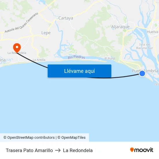 Trasera Pato Amarillo to La Redondela map
