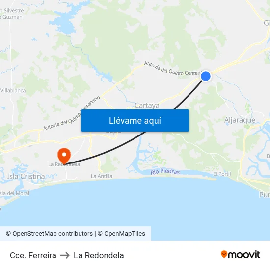 Cce. Ferreira to La Redondela map