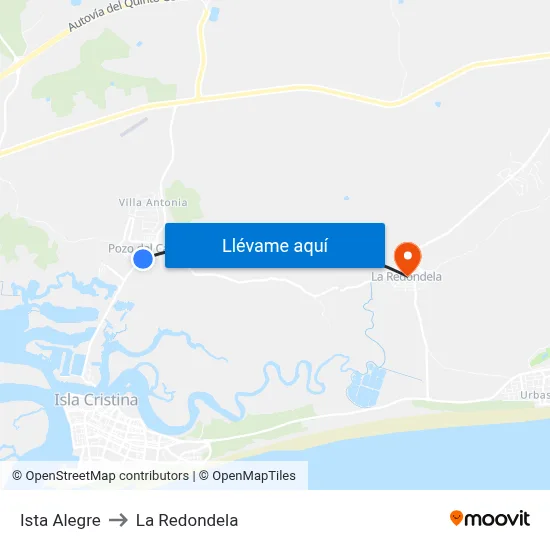 Ista Alegre to La Redondela map