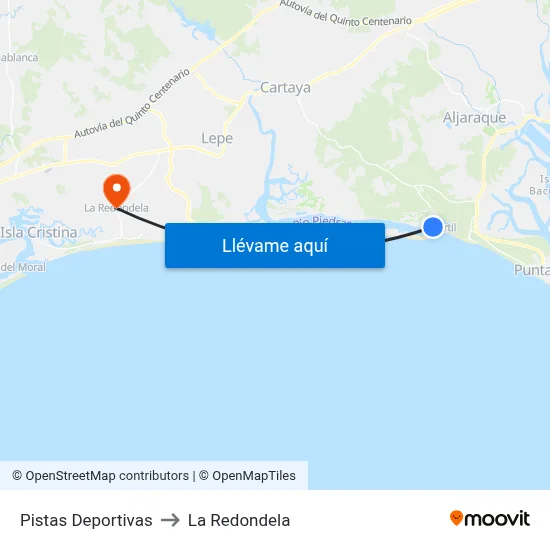 Pistas Deportivas to La Redondela map