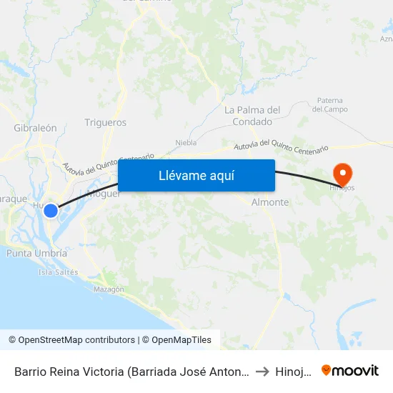 Barrio Reina Victoria (Barriada José Antonio) to Hinojos map