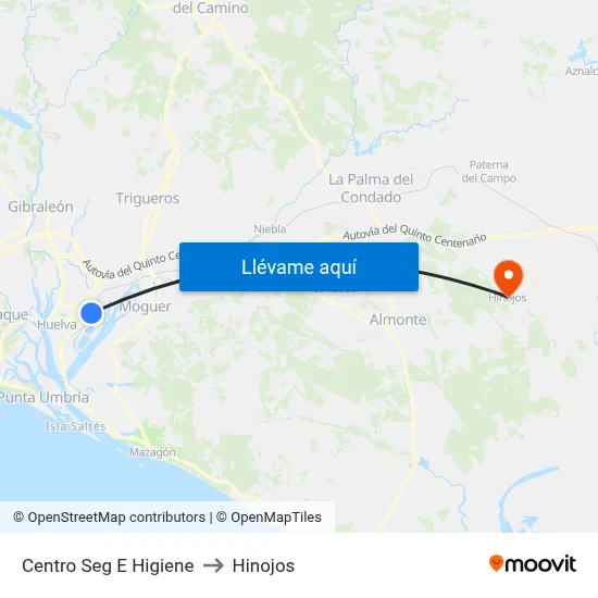 Centro Seg E Higiene to Hinojos map