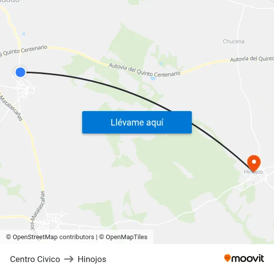 Centro Civico to Hinojos map