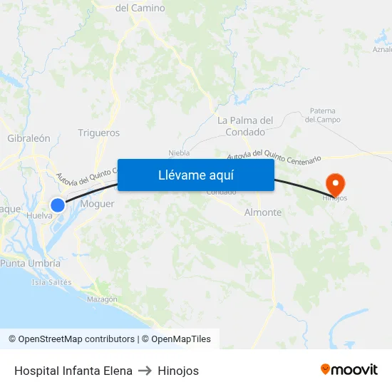 Hospital Infanta Elena to Hinojos map