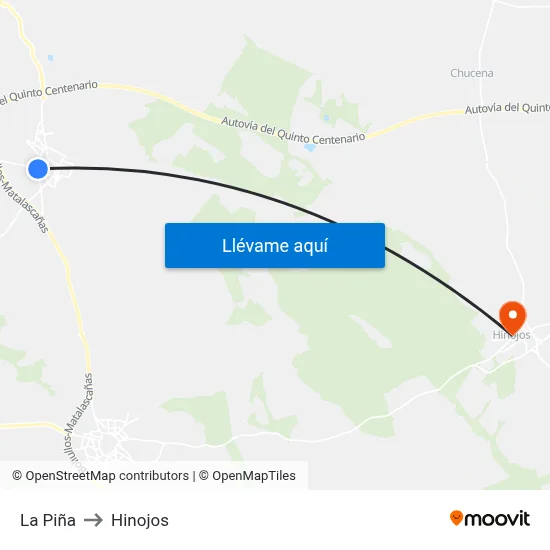 La Piña to Hinojos map