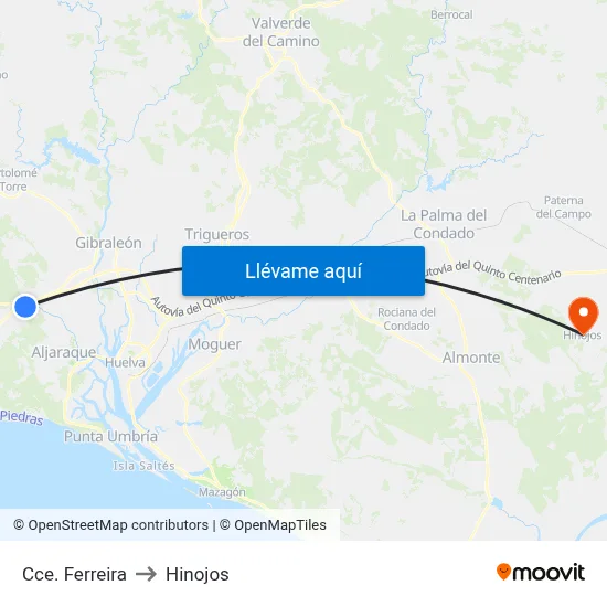 Cce. Ferreira to Hinojos map