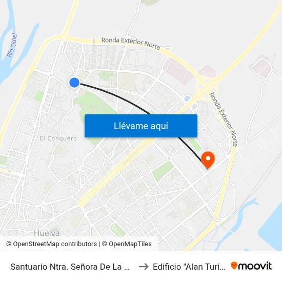 Santuario Ntra. Señora De La Cinta to Edificio "Alan Turing" map