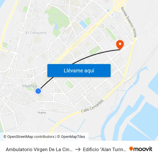 Ambulatorio Virgen De La Cinta to Edificio "Alan Turing" map