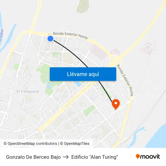Gonzalo De Berceo Bajo to Edificio "Alan Turing" map