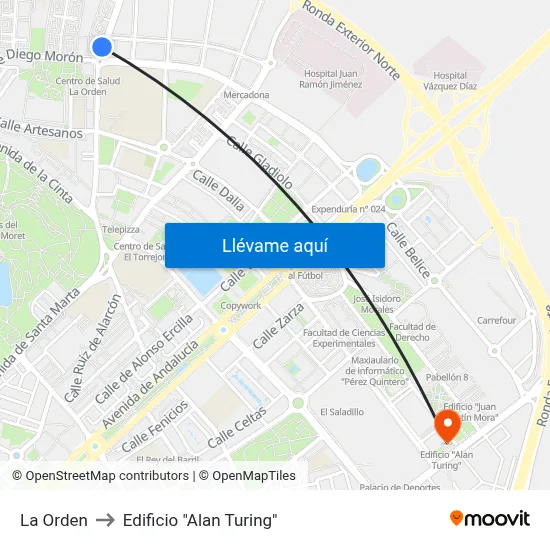 La Orden to Edificio "Alan Turing" map