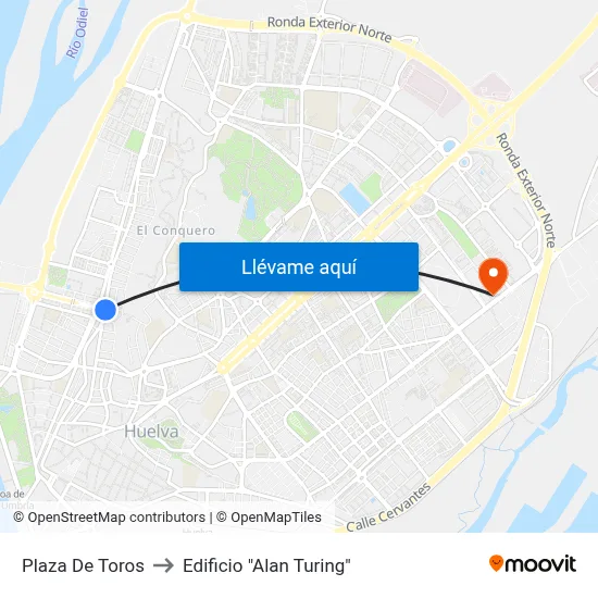 Plaza De Toros to Edificio "Alan Turing" map