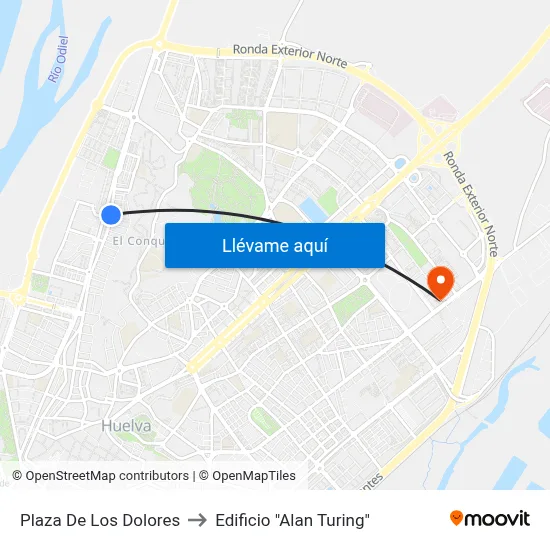 Plaza De Los Dolores to Edificio "Alan Turing" map