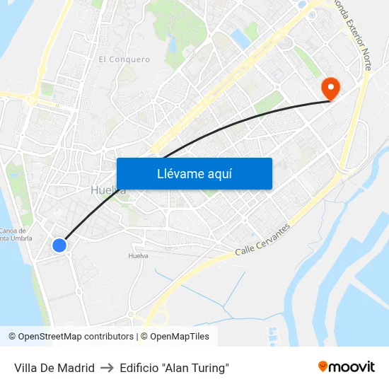 Villa De Madrid to Edificio "Alan Turing" map