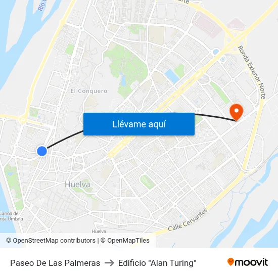 Paseo De Las Palmeras to Edificio "Alan Turing" map