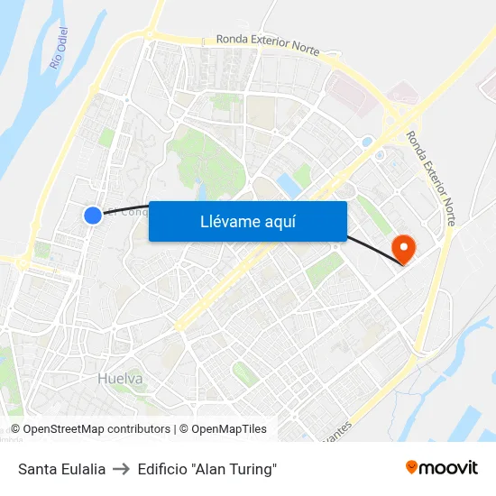Santa Eulalia to Edificio "Alan Turing" map