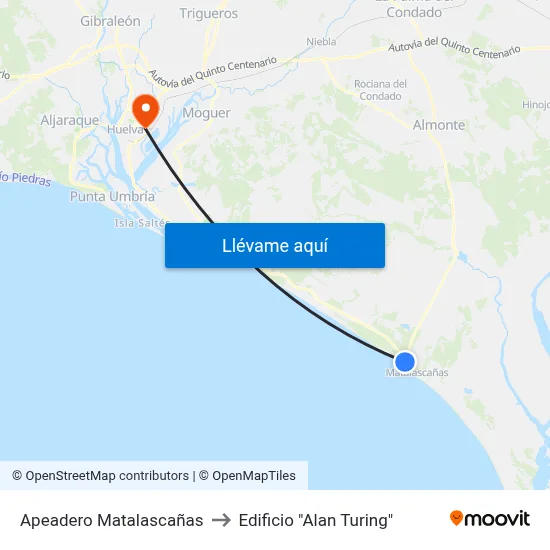 Apeadero Matalascañas to Edificio "Alan Turing" map