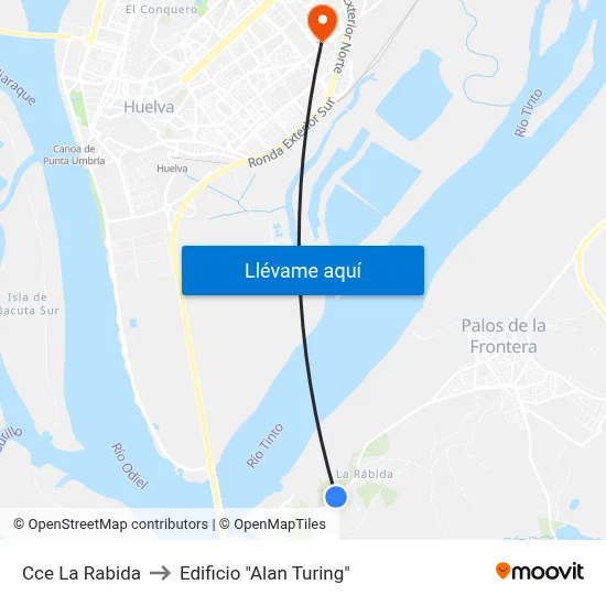 Cce La Rabida to Edificio "Alan Turing" map