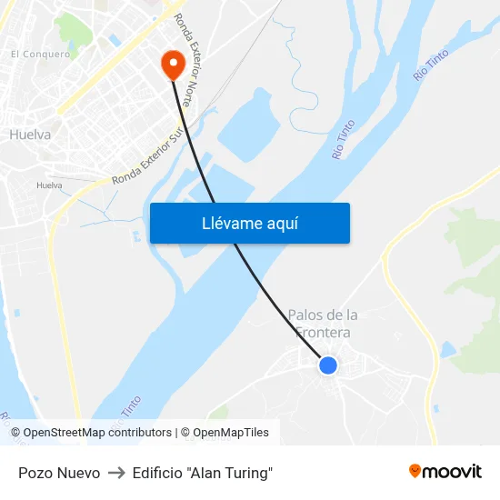 Pozo Nuevo to Edificio "Alan Turing" map
