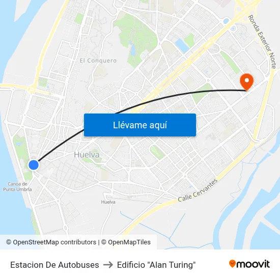 Estacion De Autobuses to Edificio "Alan Turing" map