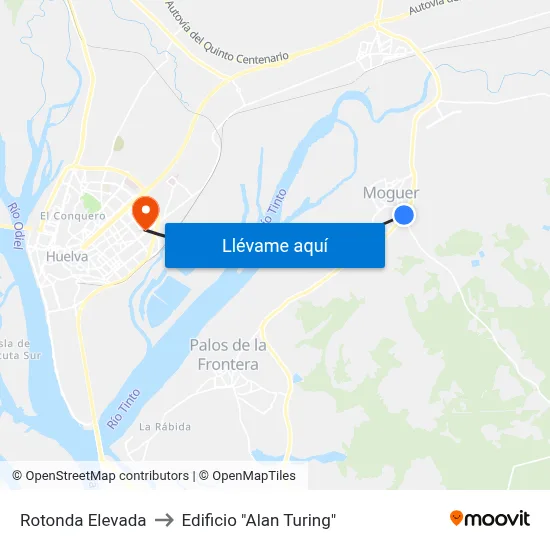 Rotonda Elevada to Edificio "Alan Turing" map