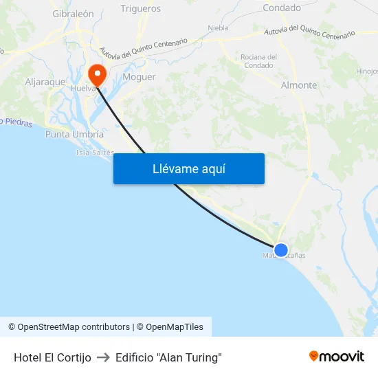 Hotel El Cortijo to Edificio "Alan Turing" map