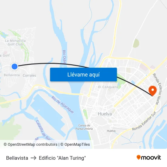 Bellavista to Edificio "Alan Turing" map
