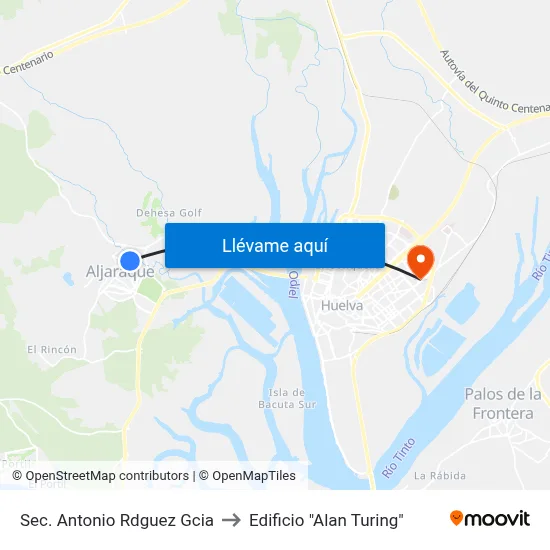 Sec. Antonio Rdguez Gcia to Edificio "Alan Turing" map