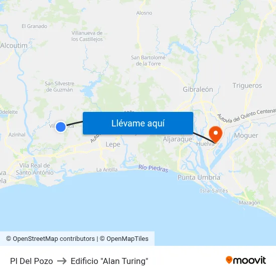 Pl Del Pozo to Edificio "Alan Turing" map