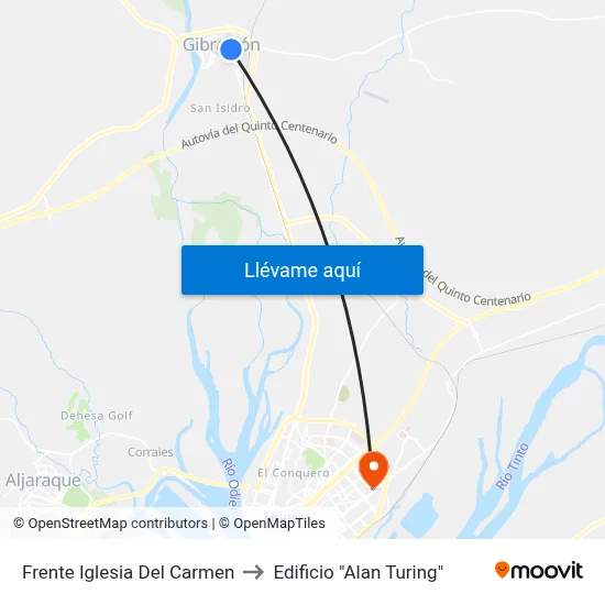 Frente Iglesia Del Carmen to Edificio "Alan Turing" map