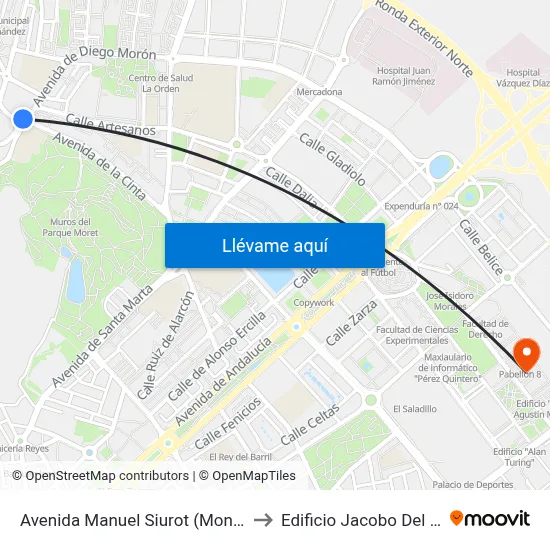 Avenida Manuel Siurot (Montessori) to Edificio Jacobo Del Barco map