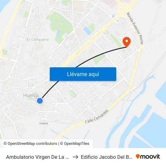 Ambulatorio Virgen De La Cinta to Edificio Jacobo Del Barco map