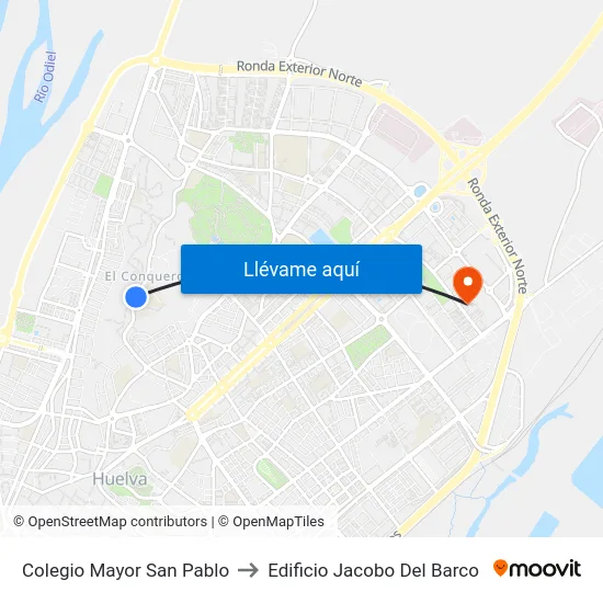 Colegio Mayor San Pablo to Edificio Jacobo Del Barco map