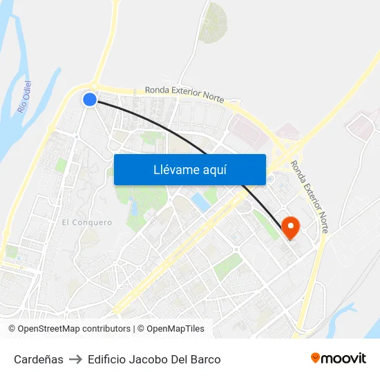 Cardeñas to Edificio Jacobo Del Barco map